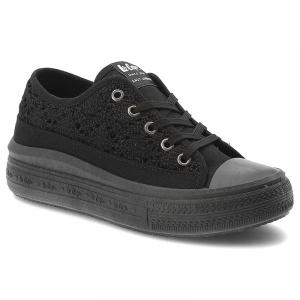 Czarne Trampki Lee Cooper Damskie Buty Na Platformie