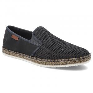 Niebieskie Espadryle Rieker Eleganckie Wsuwane Obuwie Męskie