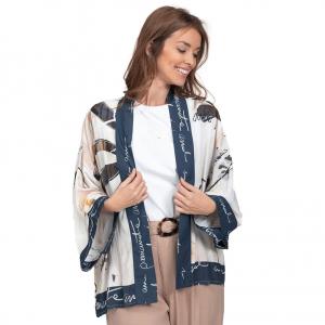 Granatowe Stylowe Damskie Kimono Anekke