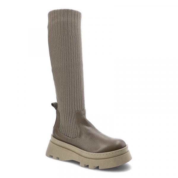 Szare Kozaki Artiker Damskie Wygodne Modne Buty