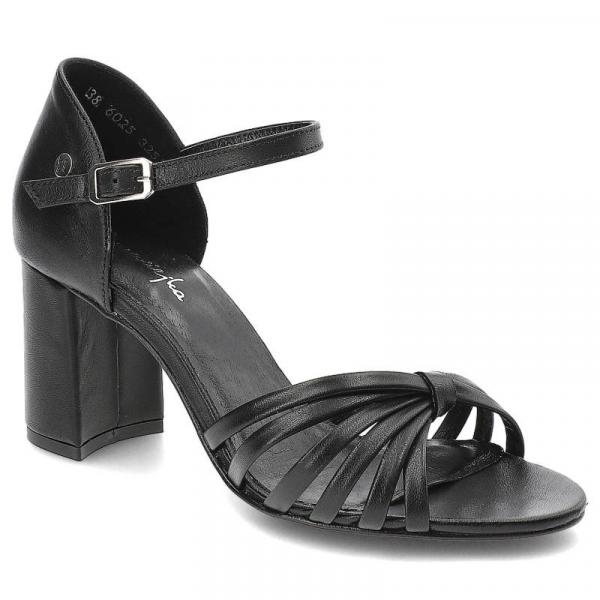 Czarne Sandały Maciejka Eleganckie Skórzane Buty