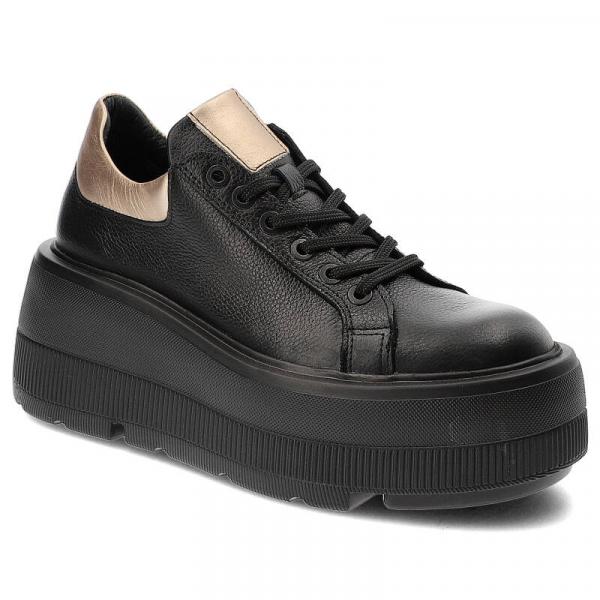 Czarne Sneakersy Armodo Modne Obuwie Damskie Na Platformie