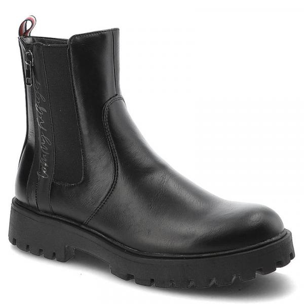 Czarne Botki Tommy Hilfiger Modne Buty Damskie