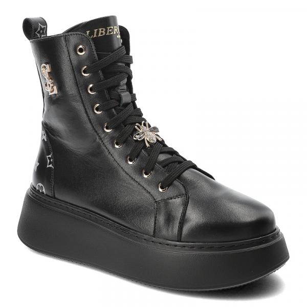 Czarne Sneakersy Libero Buty Na Platformie