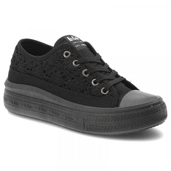 Czarne Trampki Lee Cooper Damskie Buty Na Platformie