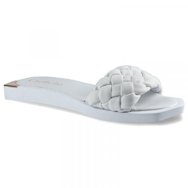 Białe Klapki Chebello Buty Modne Obuwie Na Lato