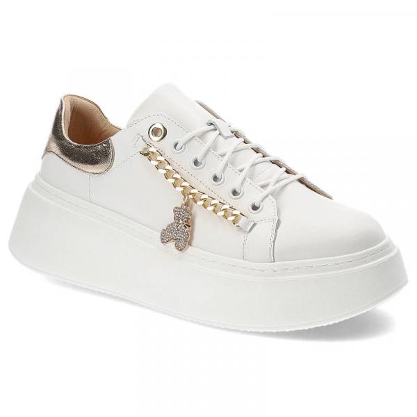 Białe Sneakersy Damiss Wygodne Skórzane Buty