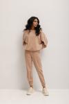 Spodnie typu jogger wykonane z weluru w kolorze LATTE MACCHIATO - DISPLAY VELVET-XL