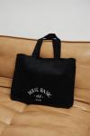 Torba typu shopper bag wykonana ze sztruksu w kolorze TOTALLY BLACK - MRSL BASIC CLUB-UNI