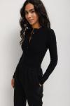Dopasowany top z dekoltem na zatrzaski w kolorze TOTALLY BLACK - MOODY NAP LIGHT-XL
