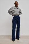 Spodnie jeansowe z szerokimi nogawkami w kolorze NAVY BLUE- MANHATTAN-S