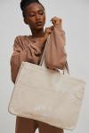 Torba typu shopper bag wykonana ze sztruksu w kolorze CLASSIC BEIGE - MRSL BASIC CLUB-UNI