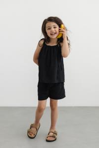 MINI spodenki BAWEŁNIANE w kolorze TOTALLY BLACK - WISSPER-92-98 (2-3)
