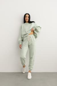 Spodnie dresowe typu jogger w kolorze MILKY GREEN - DRIPS-XS