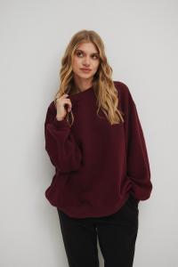 Bluza damska o prostym kroju w kolorze BURGUNDY - OHIO-UNI