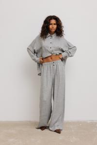 Spodnie z szerokimi nogawkami w kolorze LIGHT GREY- NASS-XS/S