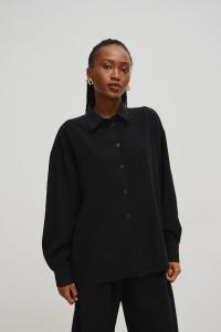 Luźna koszula z wiskozy w kolorze TOTALLY BLACK - OBSESSION-S/M