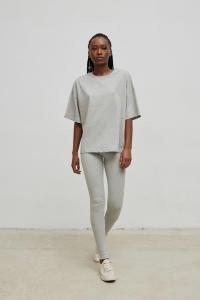 Legginsy z cienkiej prążkowanej dzianiny w kolorze GREY - HIPS LIGHT-XS
