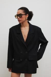 Marynarka z marszczeniem w kolorze TOTALLY BLACK - ROCHELLE-M/L
