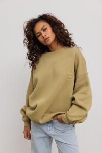 Bluza damska o kroju oversize z HAFTEM w kolorze LIMONKA - CRAFT-UNI