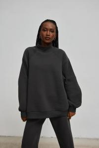 Bluza typu oversize z półgolfem w kolorze GRAPHITE FUME - MIDNIGHT -UNI