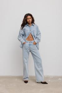 Spodnie o prostym kroju w kolorze LIGHT BLUE - REFLECT-M