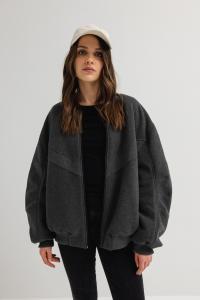 Kurtka bomberka typu oversize w kolorze GRAPHITE - HILLS-M/L