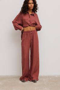 Spodnie z szerokimi nogawkami w kolorze LIGHT BURGUNDY- NASS-XS/S
