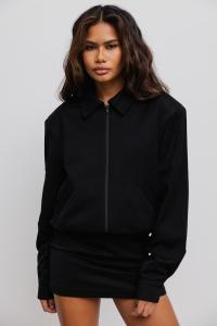 Krótka marynarka na zamek w kolorze TOTALLY BLACK - FRANKIE-M/L