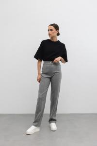 Eleganckie WEŁNIANE spodnie w kolorze SZARYM -VEZELAY-XL