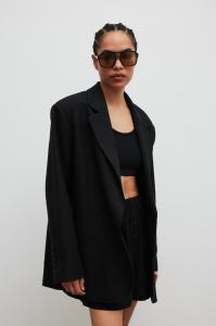 Marynarka z lnem oversize w kolorze BLACK - HARLEY-M/L