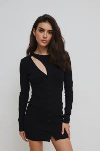 Sukienka z długimi rękawami w kolorze TOTALLY BLACK - FORTA-S