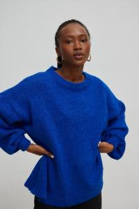 Sweter oversize z bufiastym rękawem SAPPHIRE BLUE - RIVERO-UNI