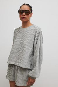 Bluza z dzianiny strukturalnej w kolorze COOL GREY - PRIZM- UNI