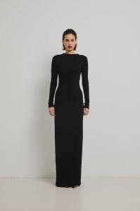 Gładka sukienka MAXI w kolorze TOTALLY BLACK - ARVENA-XS/S