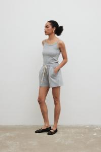Top z delikatnej prążkowanej dzianiny w kolorze GREY MELANGE - RIVA-S
