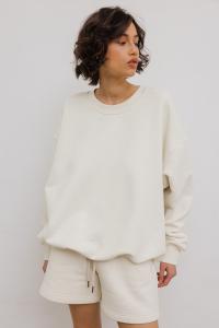 Bluza typu oversize w kolorze BRIGHT BEIGE - KOS-UNI