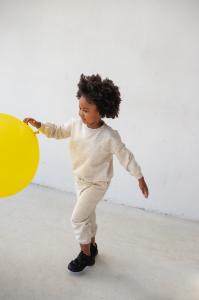 MINI bluza w kolorze BEIGE z dodatkiem konopii - BASKET KONOPIA-80-86 (12-18)
