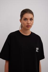 Tshirt typu oversize z HAFTEM w kolorze CZARNYM - MRSL-UNI