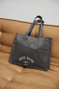 Torba typu shopper bag wykonana ze sztruksu w kolorze GREY - MRSL BASIC CLUB-UNI