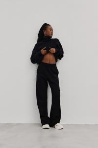 Spodnie dresowe z szerokimi nogawkami w kolorze DEEP BLACK - NEWPORT-M