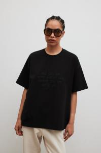 T-shirt typu oversize z HAFTEM w kolorze BLACK - VERITE-M/L
