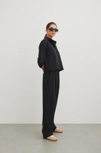 Eleganckie spodnie z zakładkami w kolorze BLACK - DERRY-L/XL