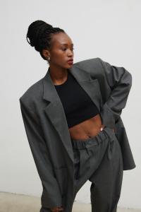 Marynarka typu oversize w kolorze GRAPHITE - WITNEY-M/L