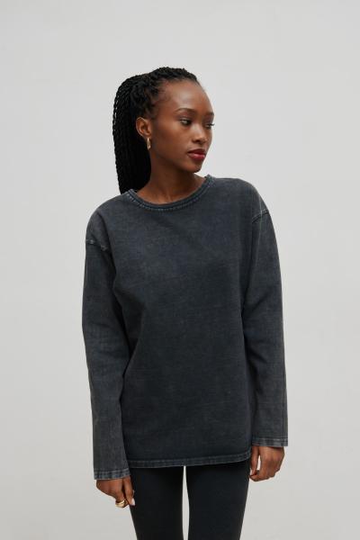 Klasyczny longsleeve w kolorze FADED GREY - ONYX-M/L