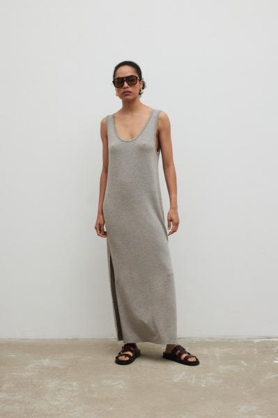 Sukienka maxi z rozcięciami w kolorze COLD MELANGE - SUNSET-S/M