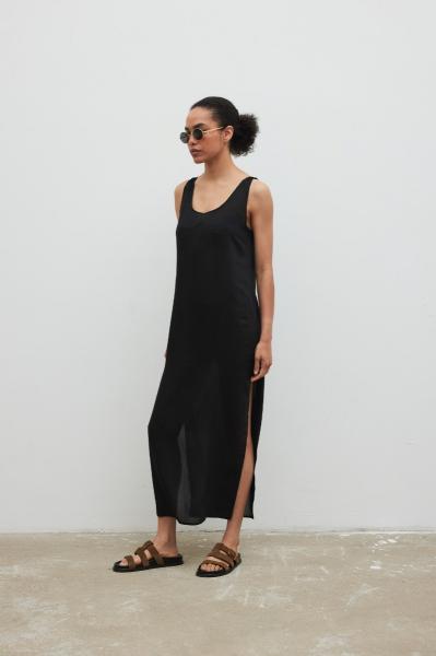 Sukienka MAXI z rozcięciami w kolorze BLACK - AIR-M/L