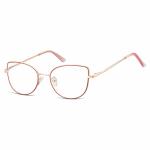 Okulary oprawki korekcyjne kocie oczy zerówki Sunoptic L119 gold/red