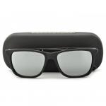 Okulary przeciwsłoneczne męskie lustrzanki czarne nerdy matowe DE-780
