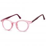 Okrągłe oprawki korekcyjne okulary zerówki TR-97D czerwony transparentny